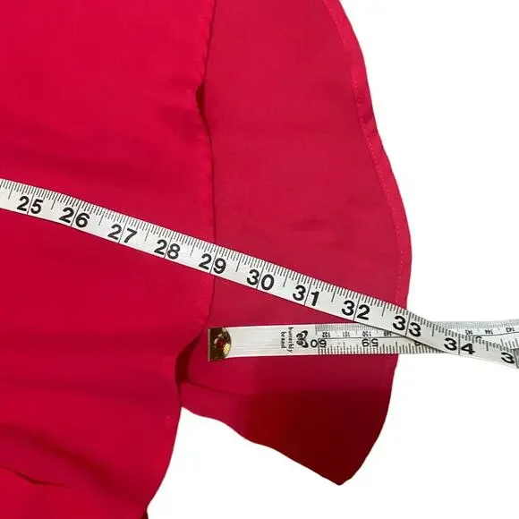 Lane Bryant Size 20 Semi Sheer Button Up Sleeveless Blouse - Hot Pink EUC - Picture 6 of 11